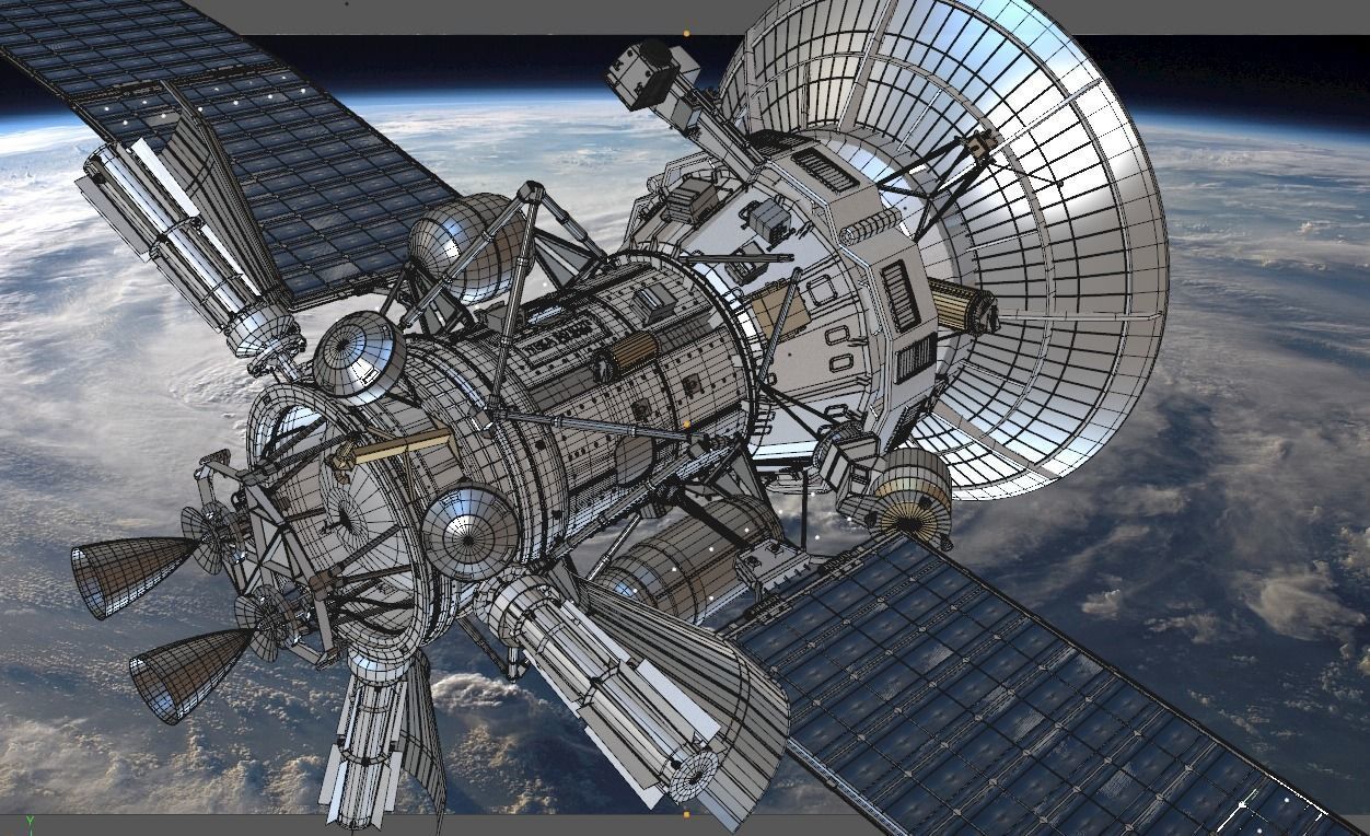 Sci-fi satellite 3D model_7