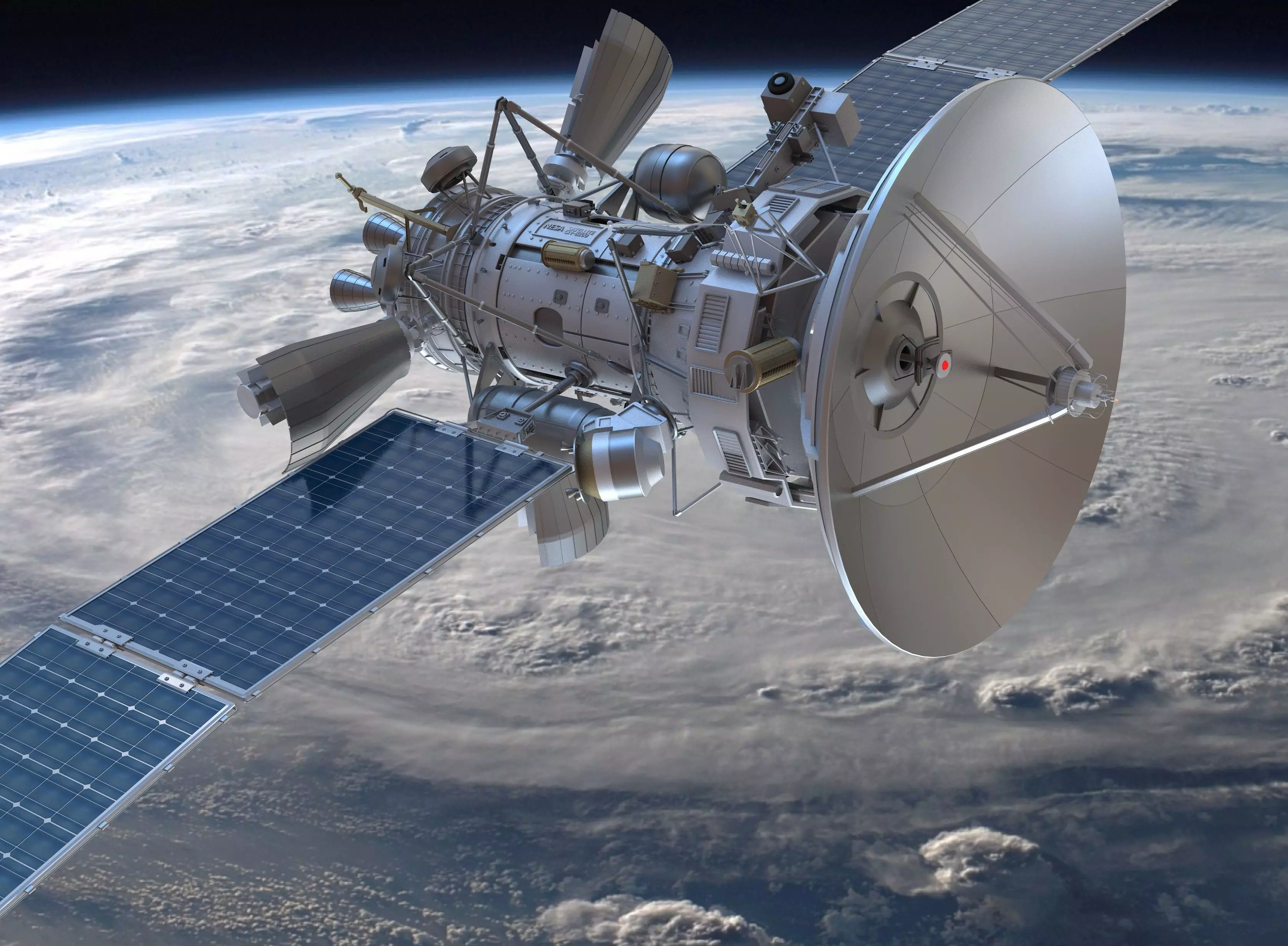 Sci-fi satellite 3D model_0