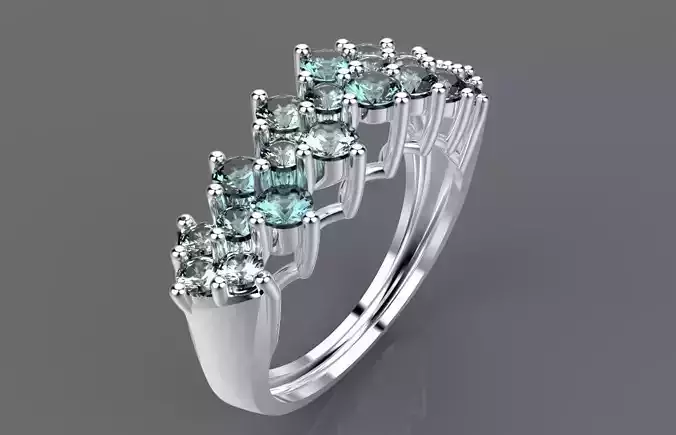 Ring silver with topaz stones