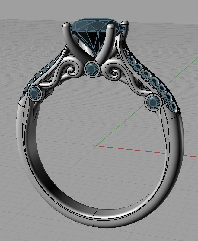 Ring topaz engagement 3D print model_4