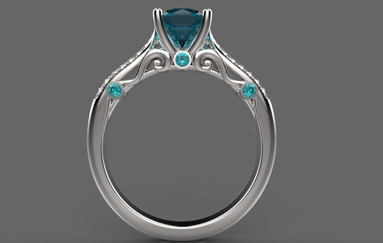 Ring topaz engagement 3D print model_3