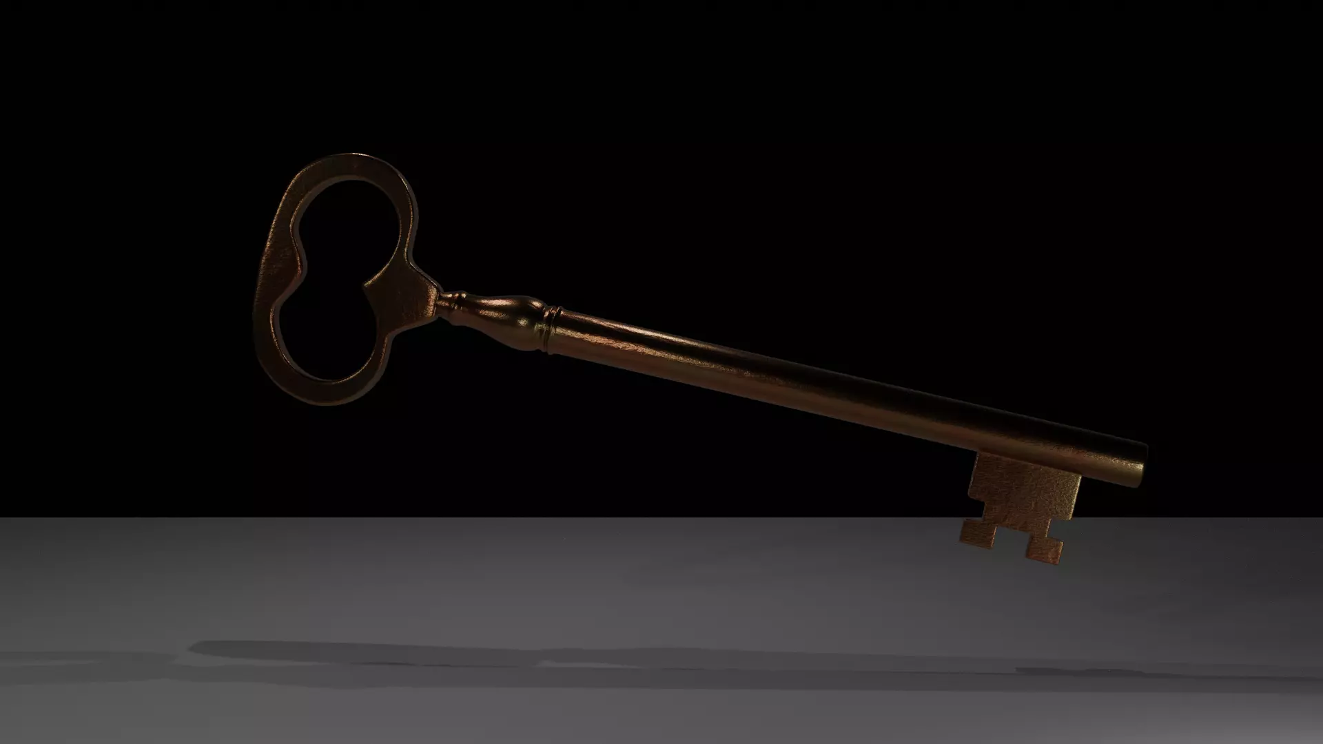 Old Key Low-poly 3D model_0