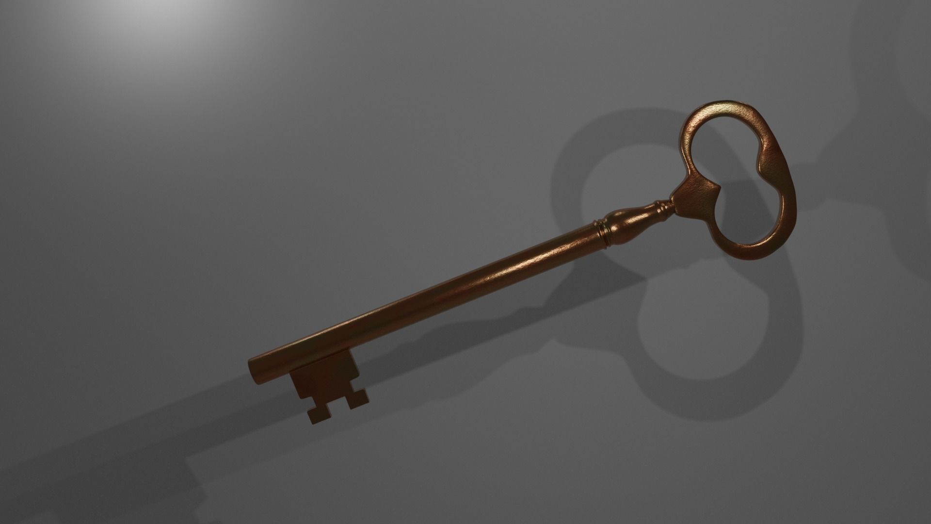 Old Key Low-poly 3D model_1