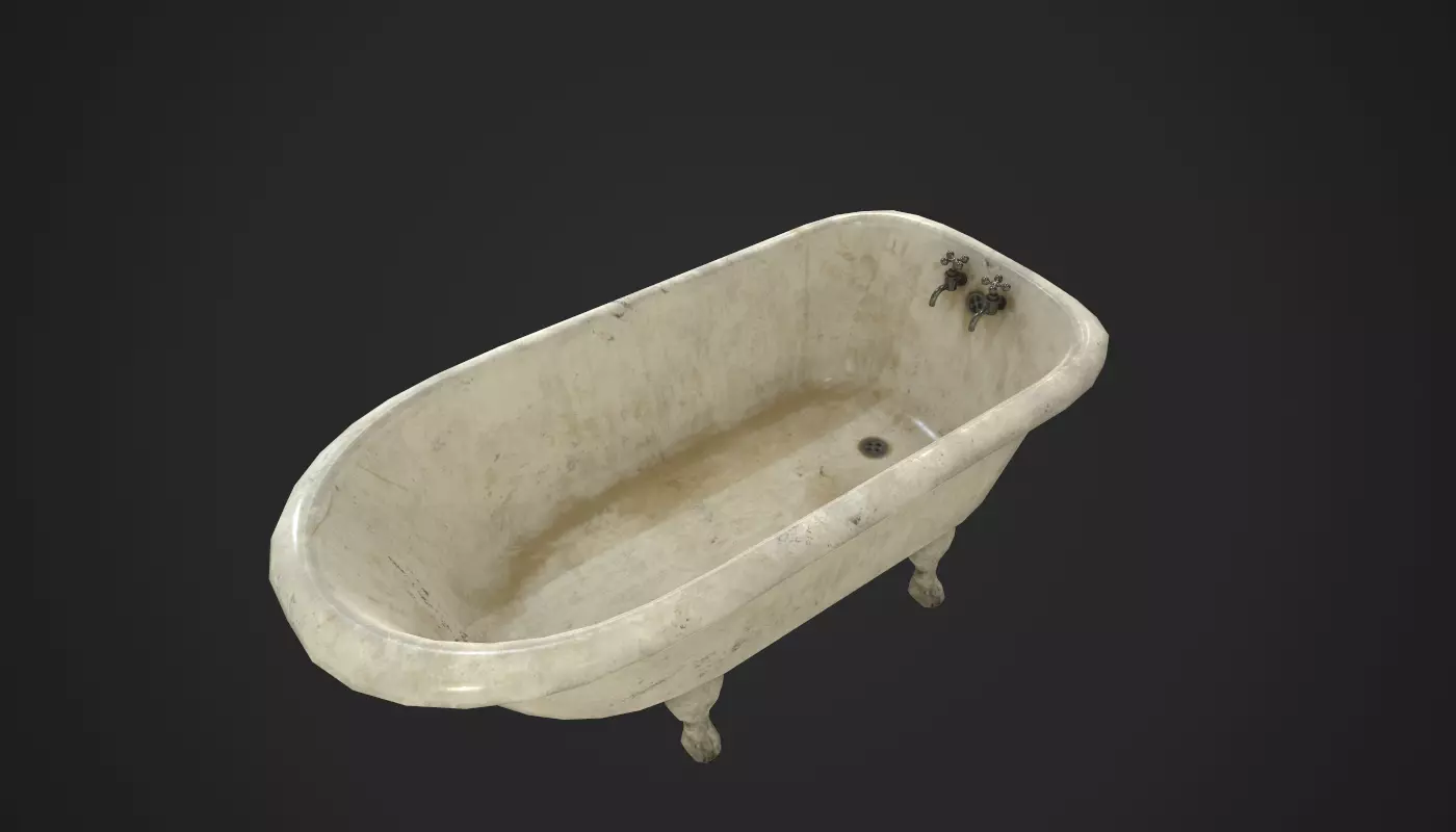 Antique Bath Low-poly 3D model