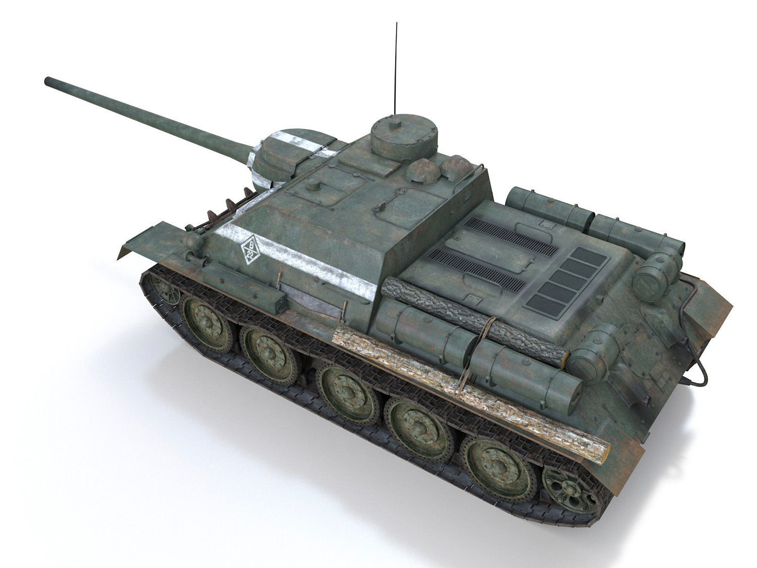 SU-100 - 22 - Soviet Tank Destroyer  3D model_4