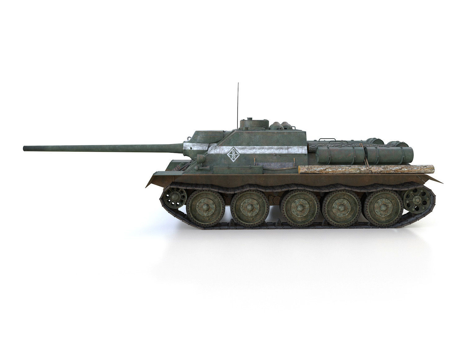 SU-100 - 22 - Soviet Tank Destroyer  3D model_3