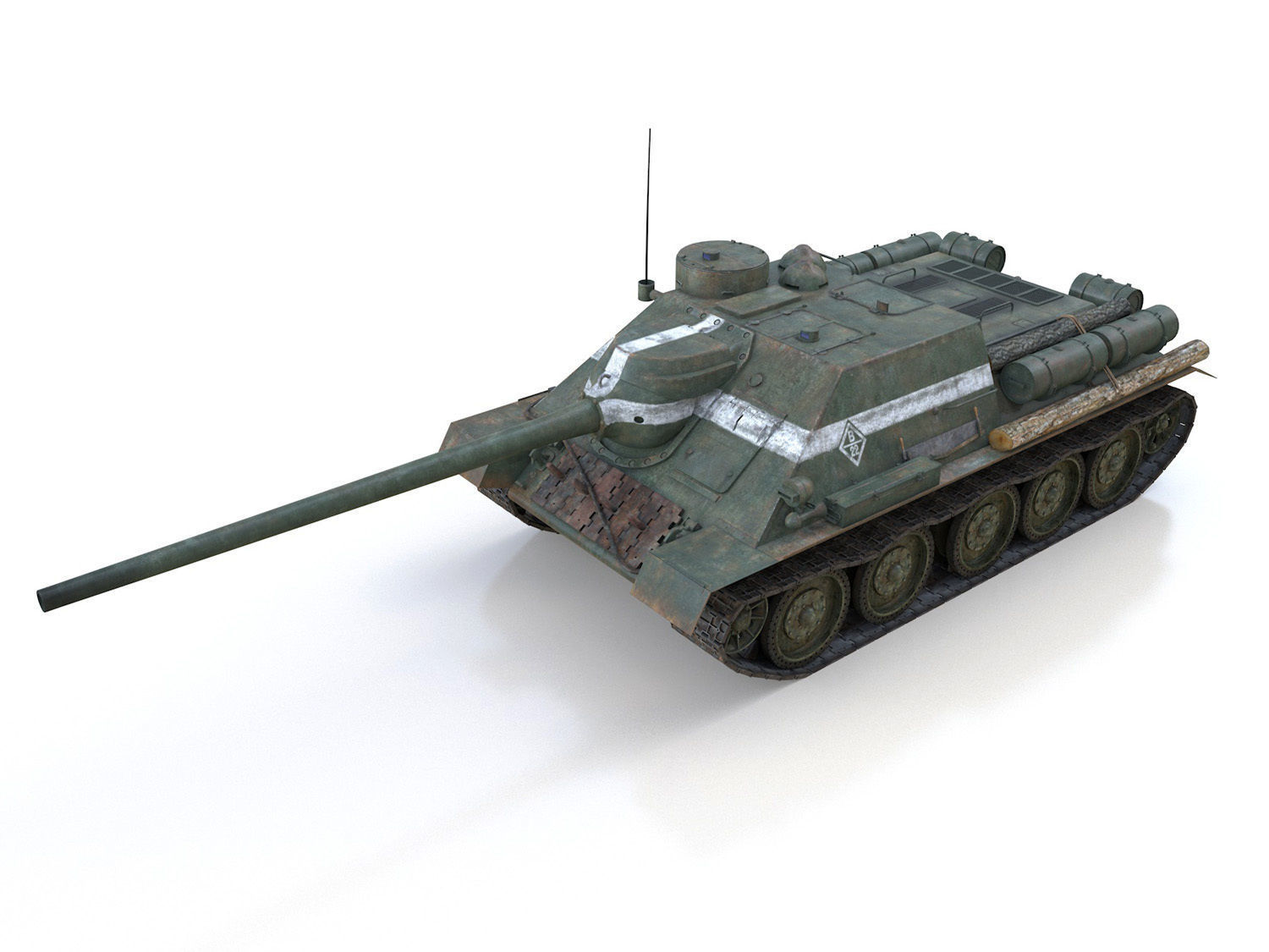 SU-100 - 22 - Soviet Tank Destroyer  3D model_2