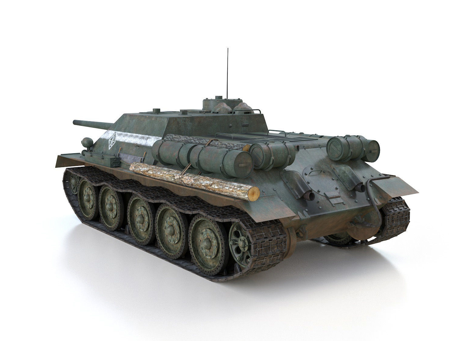SU-100 - 22 - Soviet Tank Destroyer  3D model_5