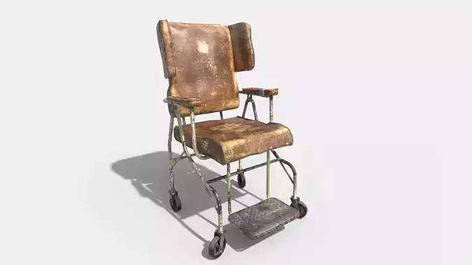 Old Worn Wheelchair 3D model