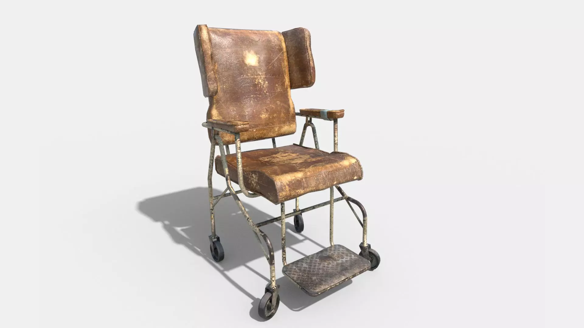 Old Worn Wheelchair 3D model