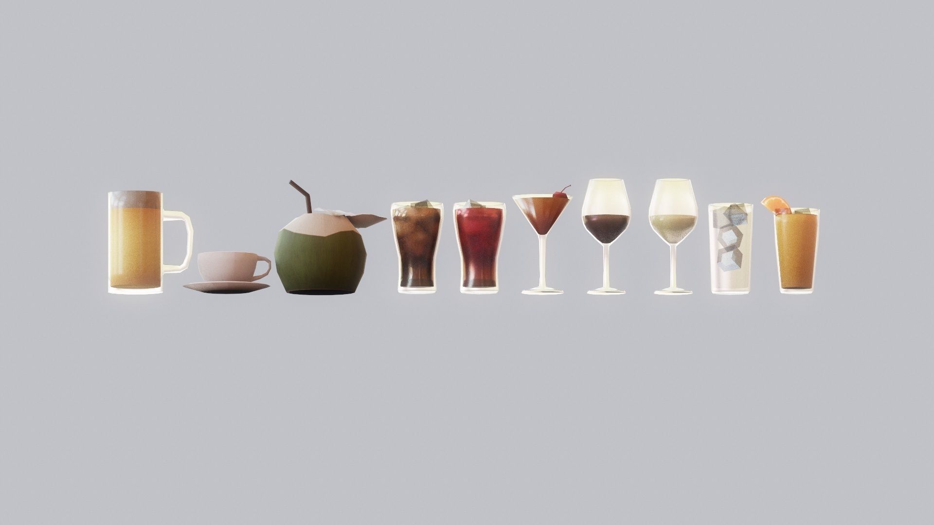 Beverage pack G24 Low-poly 3D model_2