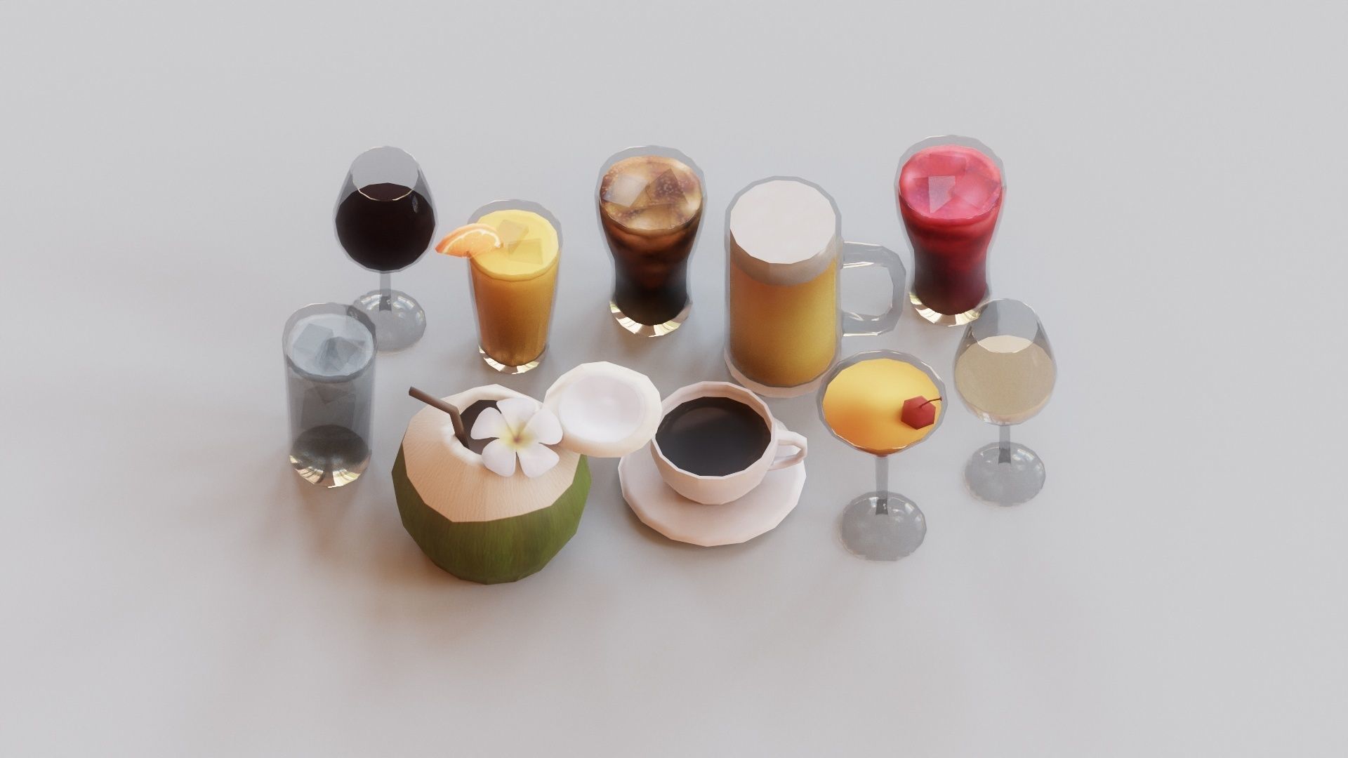 Beverage pack G24 Low-poly 3D model_3