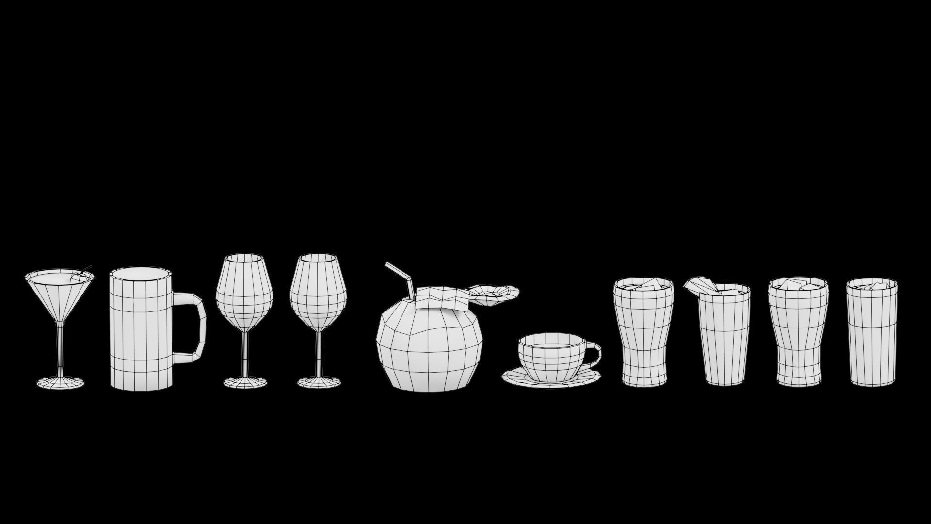 Beverage pack G24 Low-poly 3D model_7