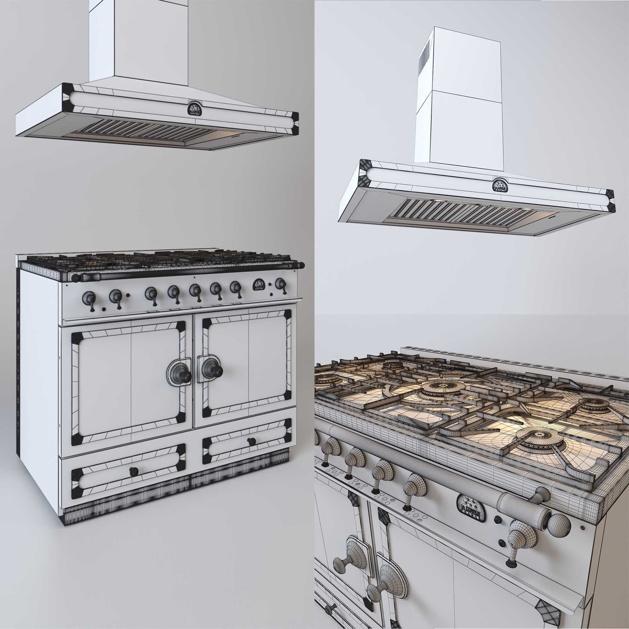 La Cornue CORNUFE 110 range and Hood 3D model_2