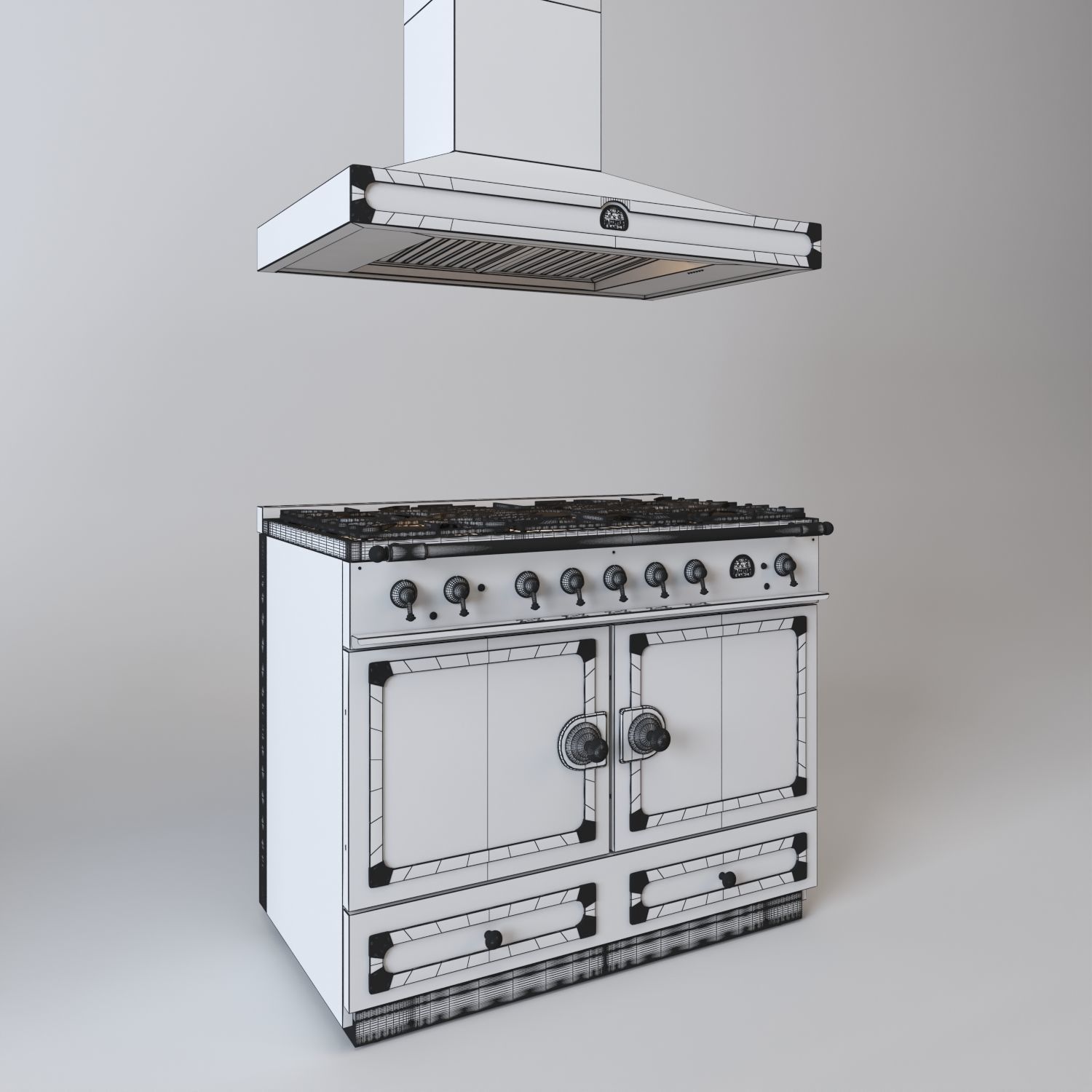 La Cornue CORNUFE 110 range and Hood 3D model_16