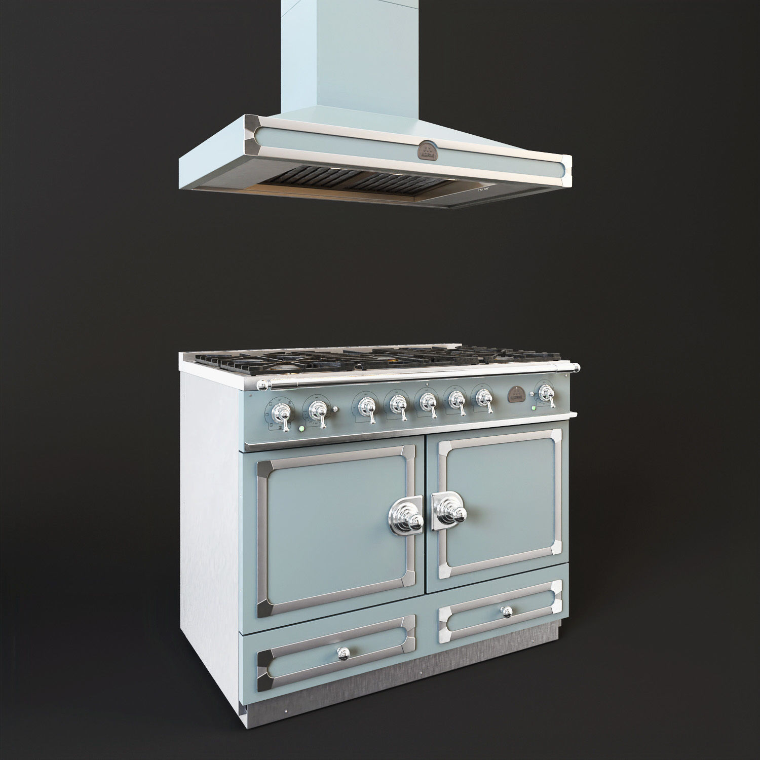 La Cornue CORNUFE 110 range and Hood 3D model_7