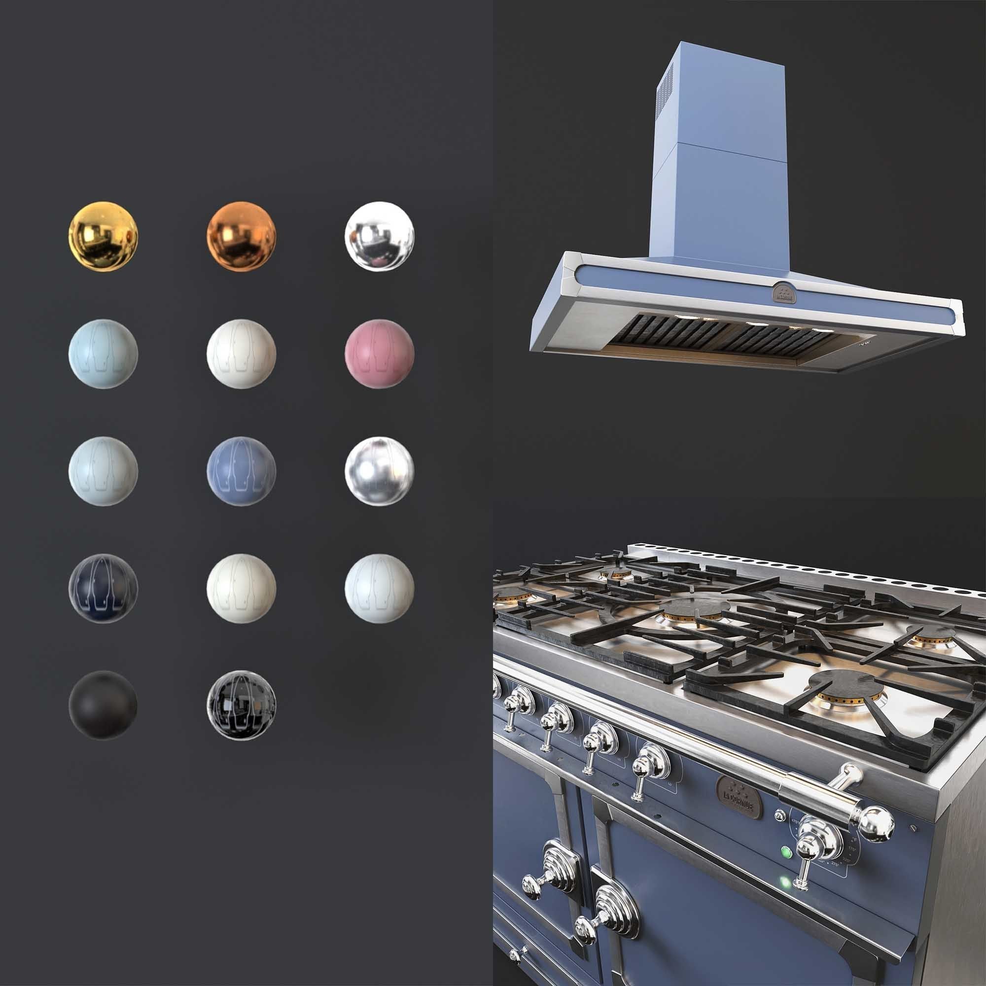 La Cornue CORNUFE 110 range and Hood 3D model_1