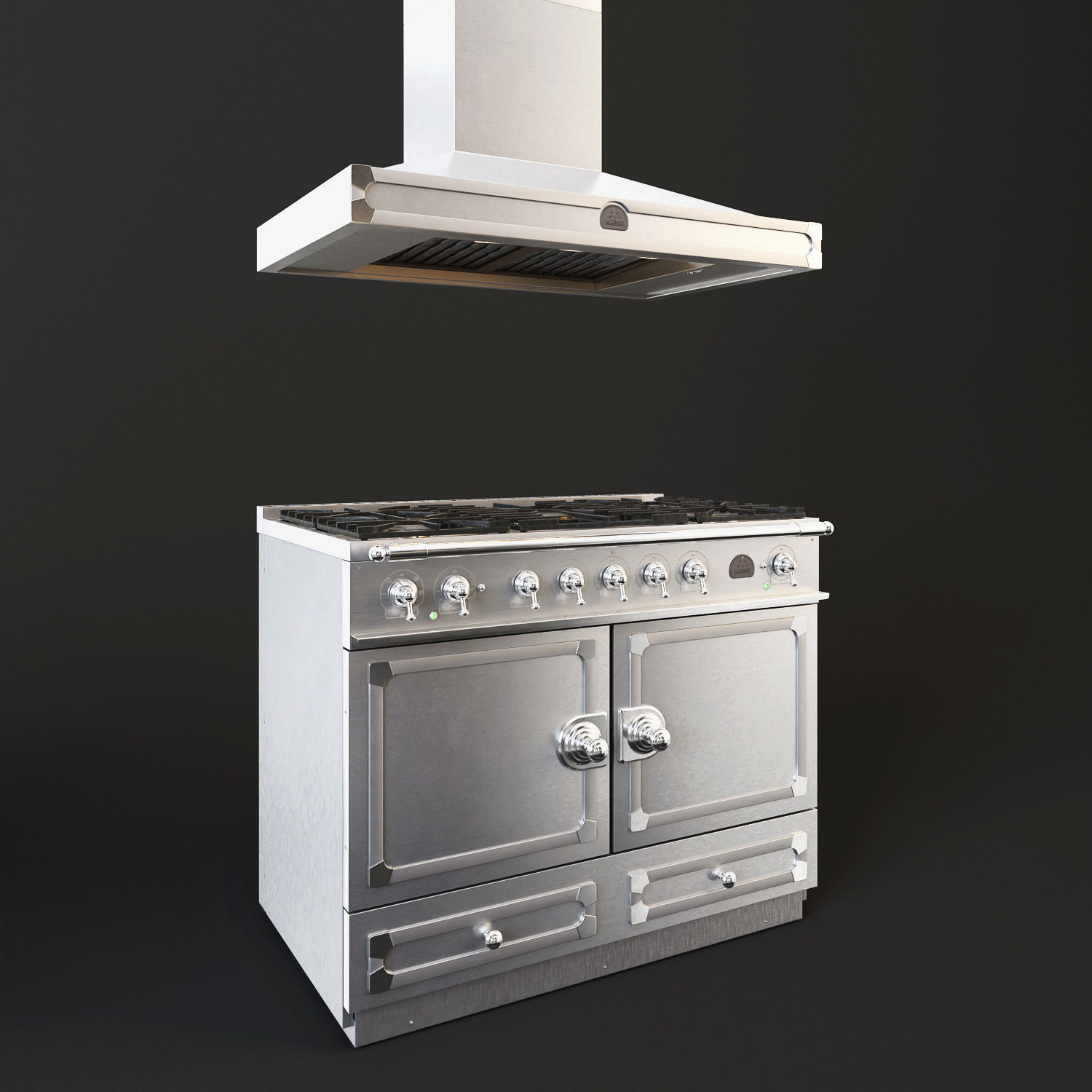 La Cornue CORNUFE 110 range and Hood 3D model_10