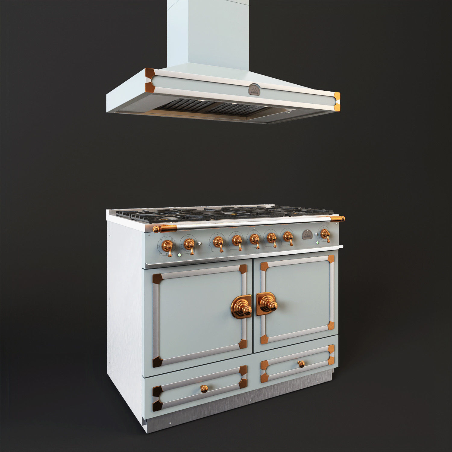 La Cornue CORNUFE 110 range and Hood 3D model_9