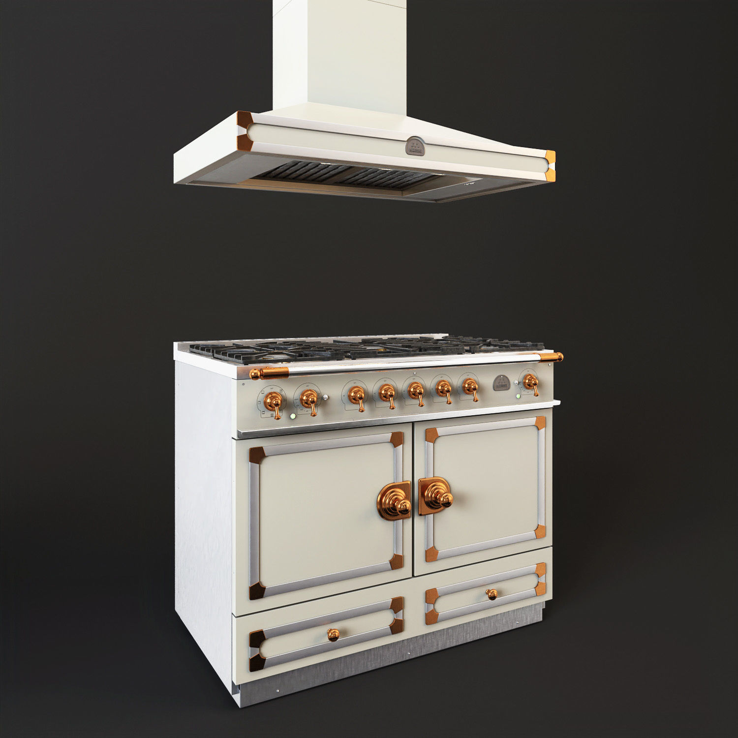 La Cornue CORNUFE 110 range and Hood 3D model_3