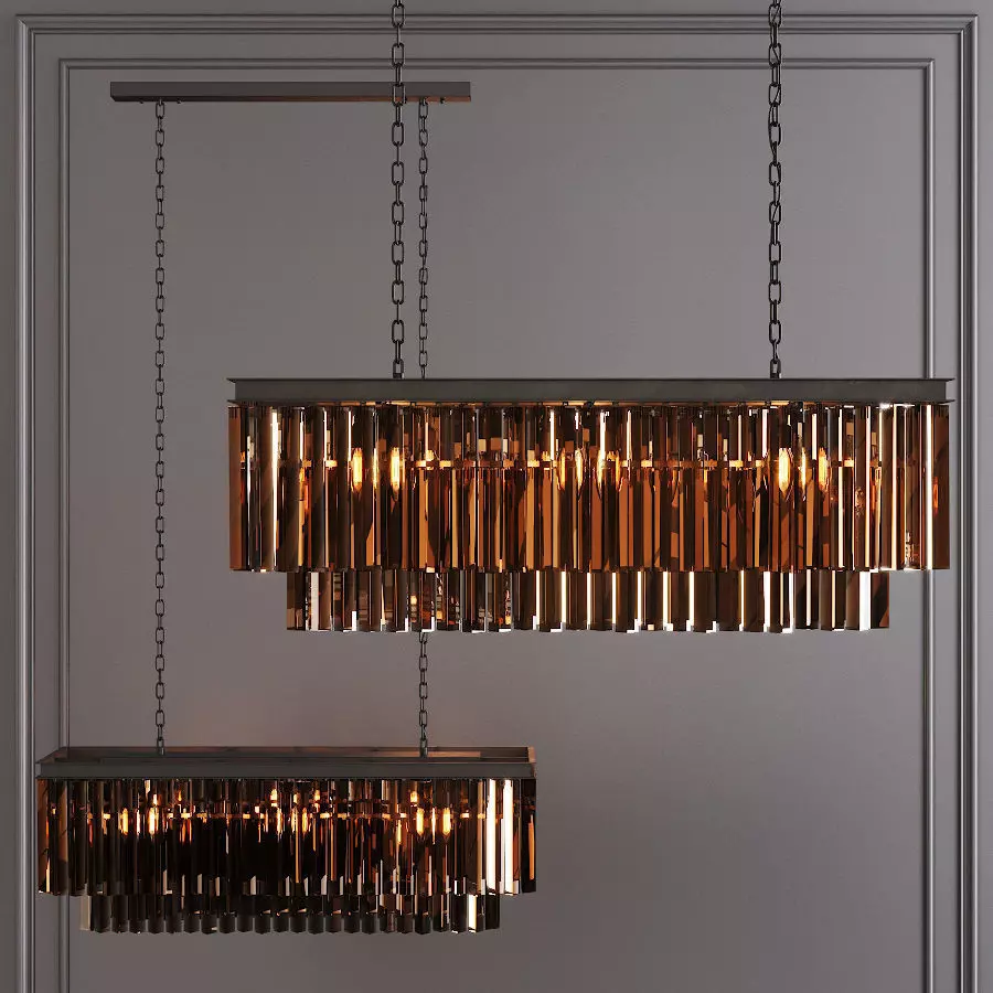 RH 1920S ODEON FRINGE RECTANGULAR CHANDELIER 40 Black 3D model_0
