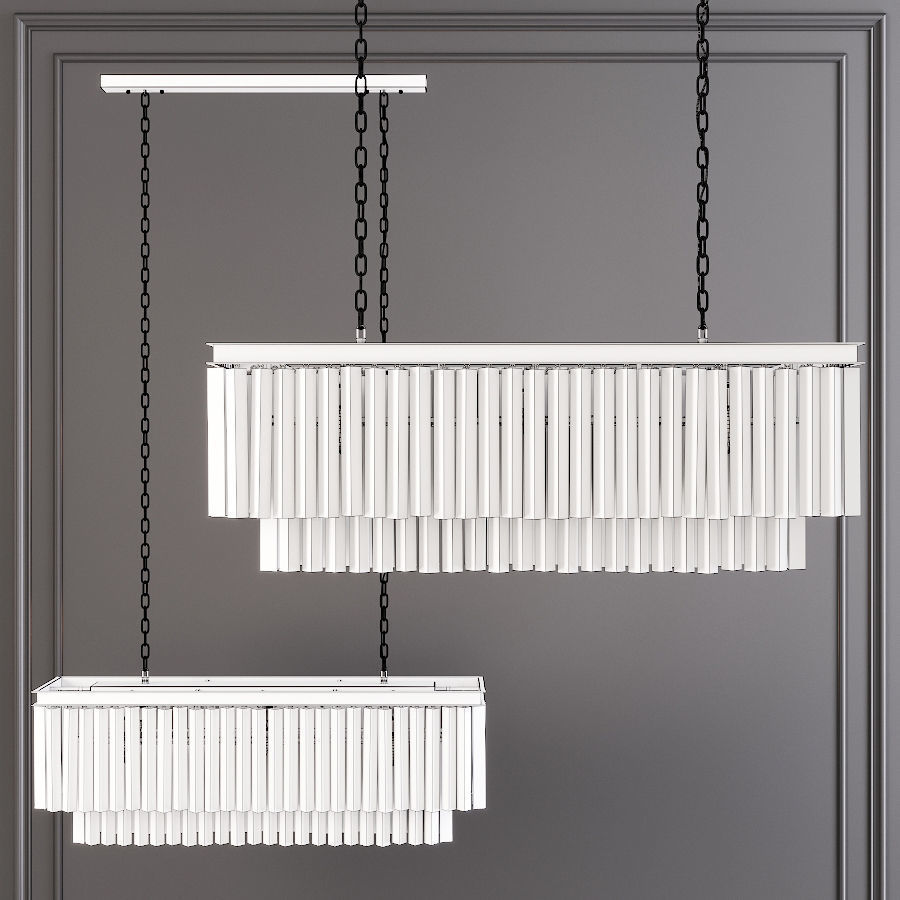 RH 1920S ODEON FRINGE RECTANGULAR CHANDELIER 40 Black 3D model_1