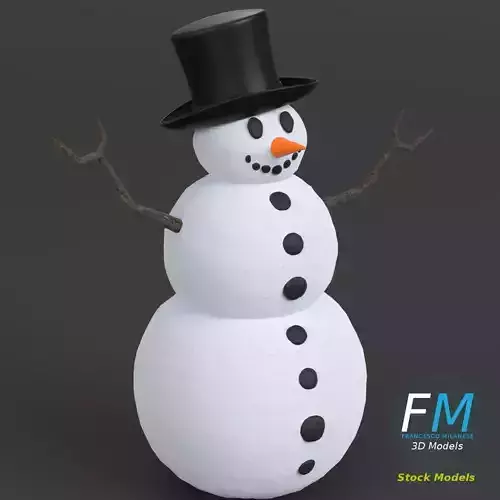 Snowman wearing top hat