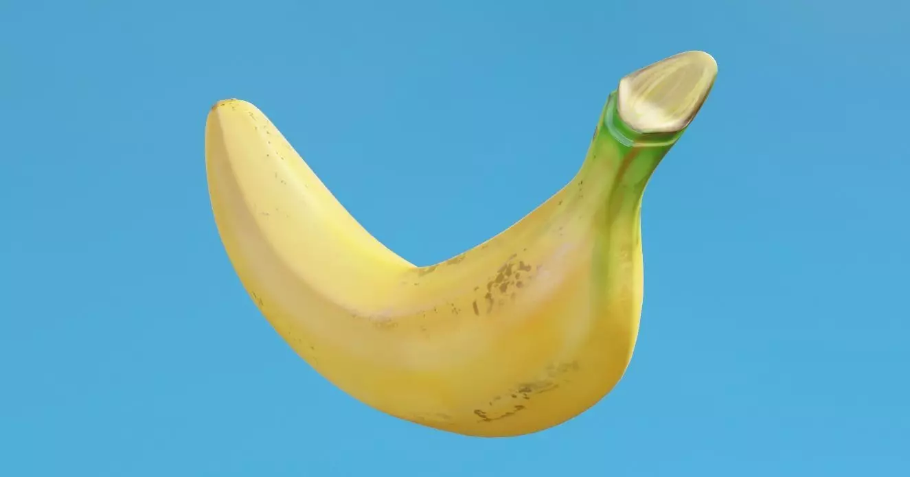 yellow ripe bananas Low-poly 3D model
