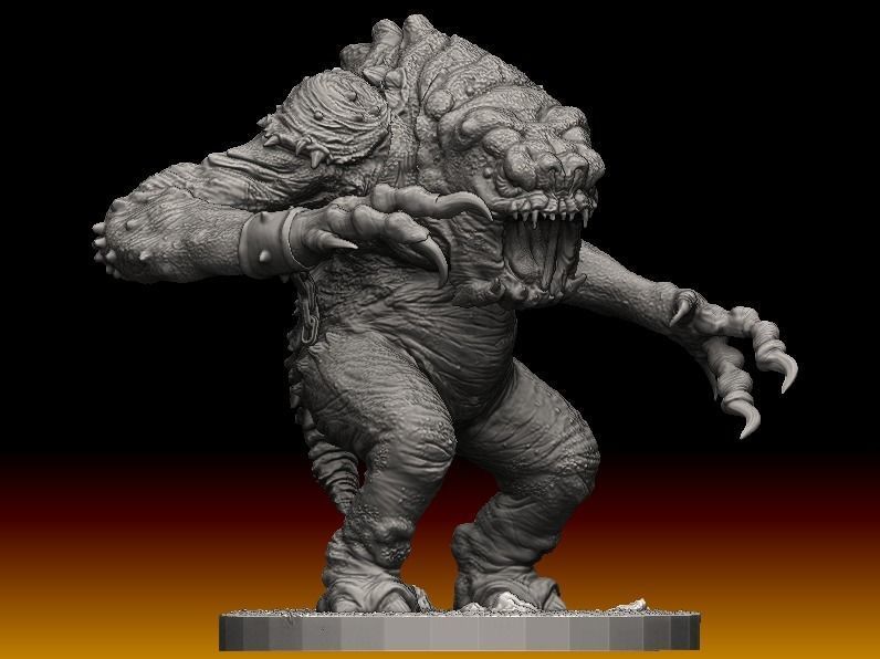 Star Wars rancor with interchangeable heads and a bone accessory 3D model_7