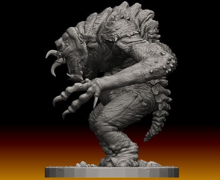 Star Wars rancor with interchangeable heads and a bone accessory 3D model_2