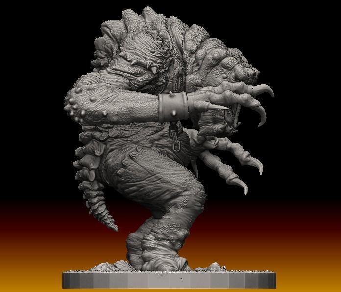 Star Wars rancor with interchangeable heads and a bone accessory 3D model_6