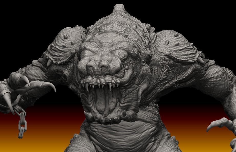 Star Wars rancor with interchangeable heads and a bone accessory 3D model_13