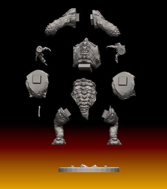 Star Wars rancor with interchangeable heads and a bone accessory 3D model_14