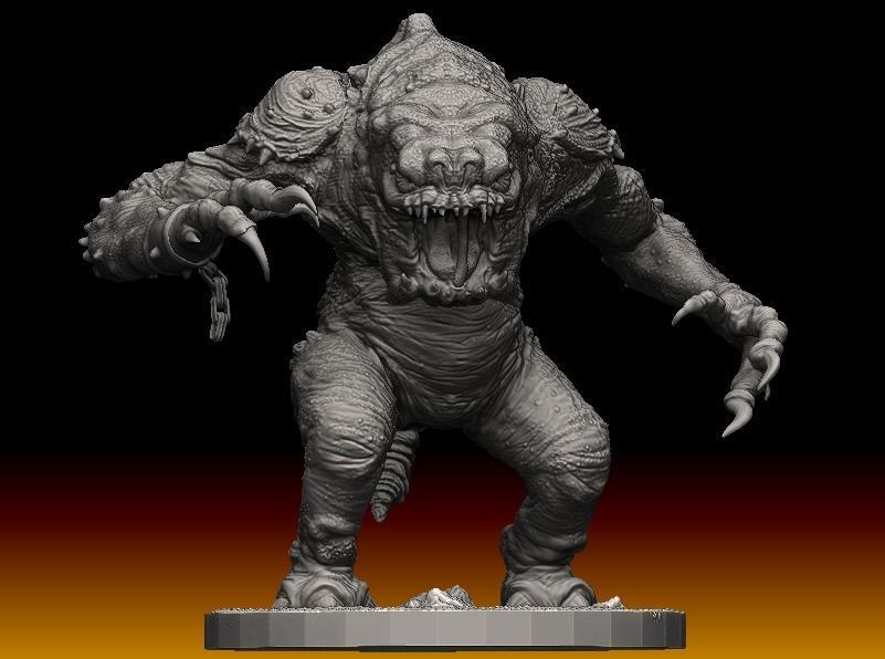 Star Wars rancor with interchangeable heads and a bone accessory 3D model_8