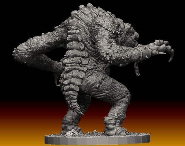 Star Wars rancor with interchangeable heads and a bone accessory 3D model_5