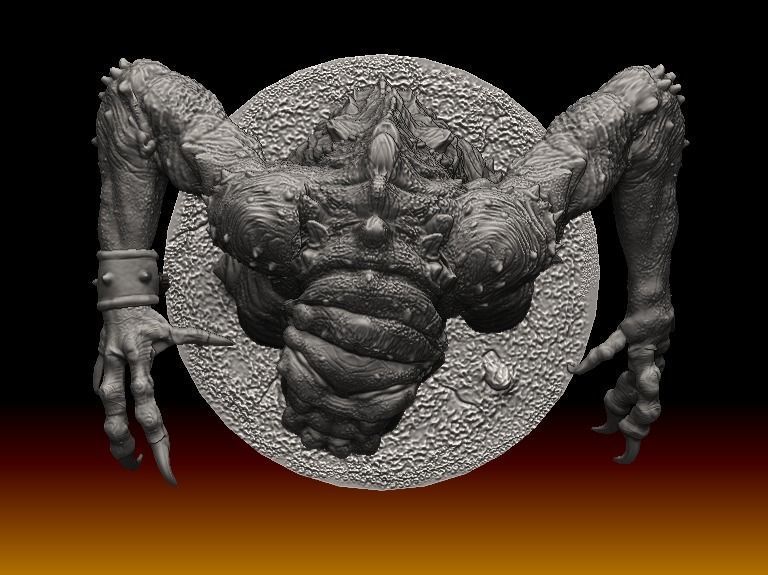 Star Wars rancor with interchangeable heads and a bone accessory 3D model_9