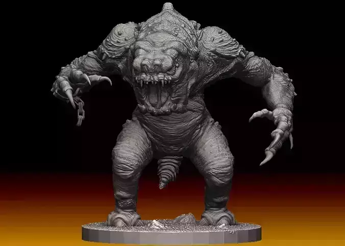 Star Wars rancor with interchangeable heads and a bone accessory 3D model