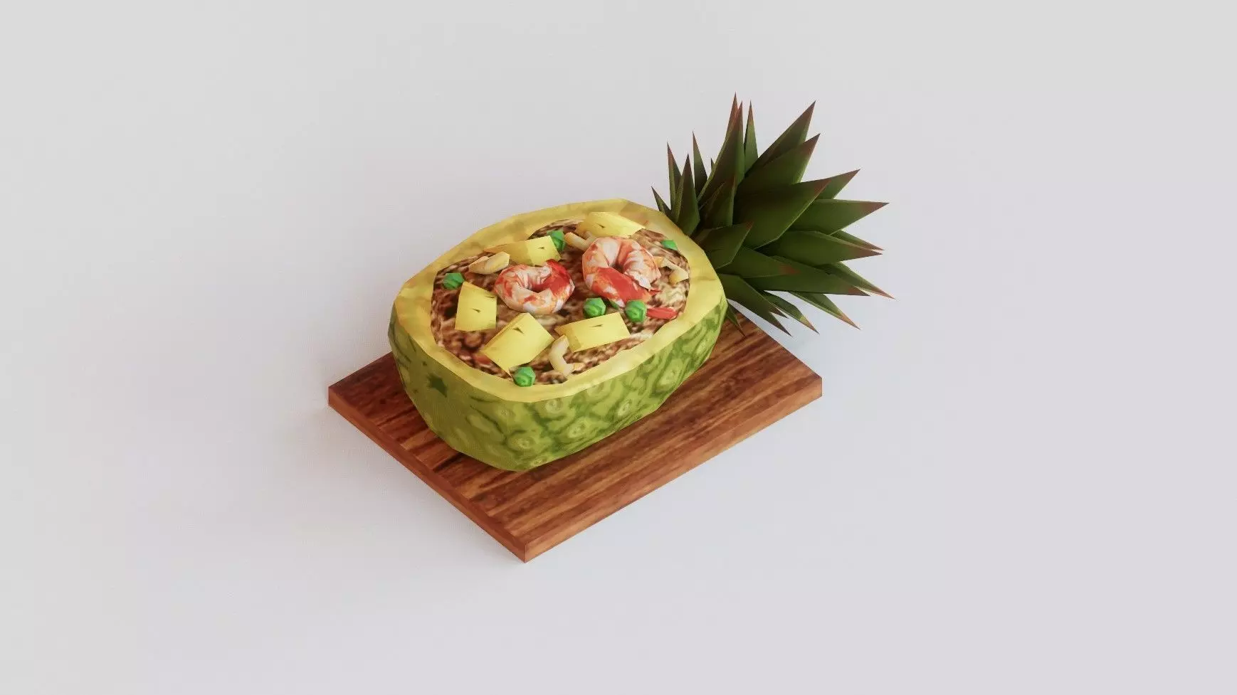 Pineapple Fried Rice G20 Low-poly 3D model_0