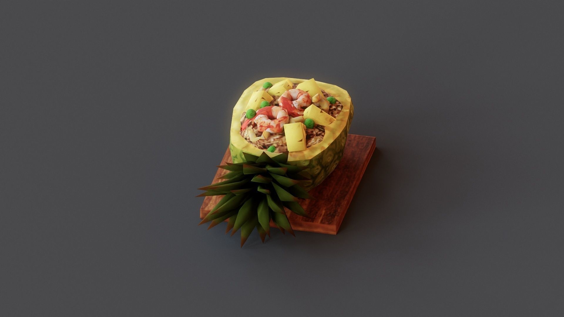 Pineapple Fried Rice G20 Low-poly 3D model_6