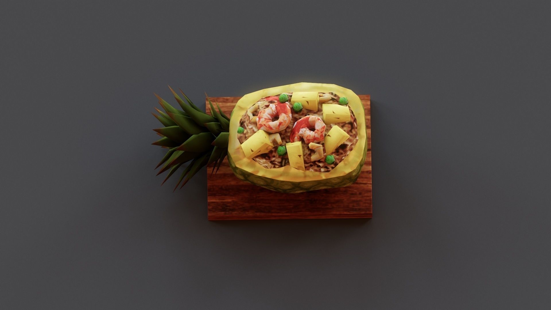 Pineapple Fried Rice G20 Low-poly 3D model_7