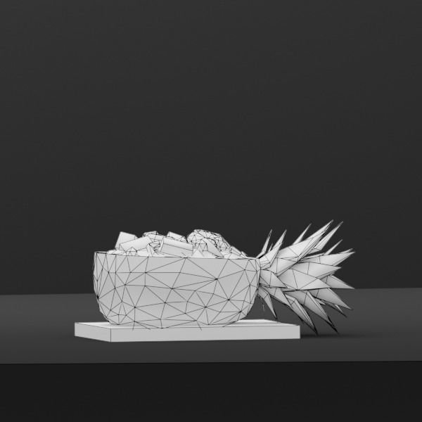 Pineapple Fried Rice G20 Low-poly 3D model_9
