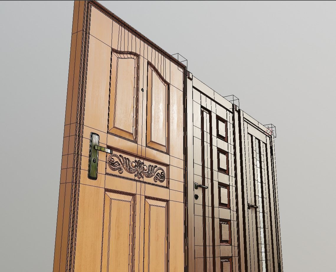 contemporary architecture doors Low-poly 3D model_6
