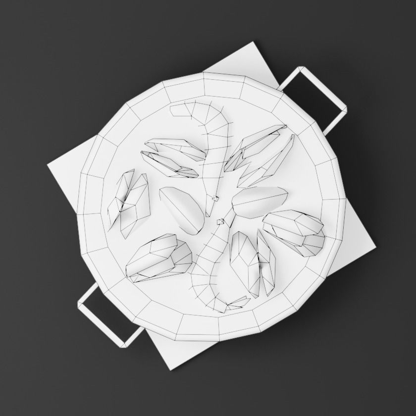3D Seafood Paella Low-poly 3D model_8