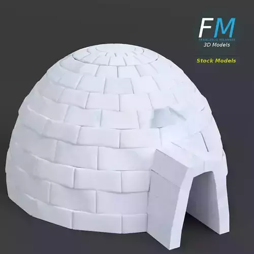 Igloo made out of paper 3D model