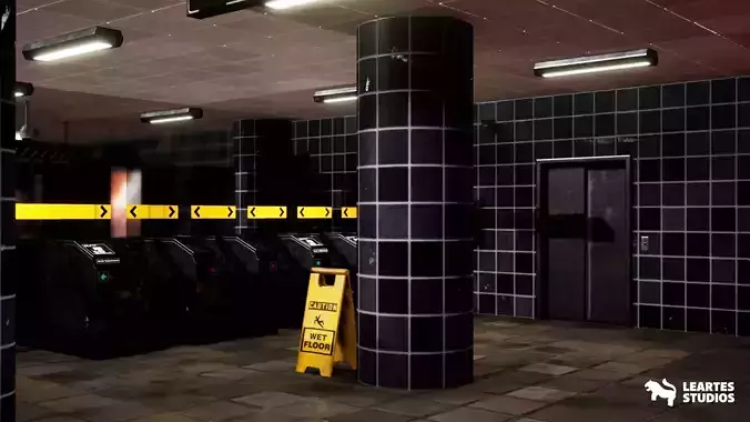 Metro Subway Public Transport Entrance Interior Gameready