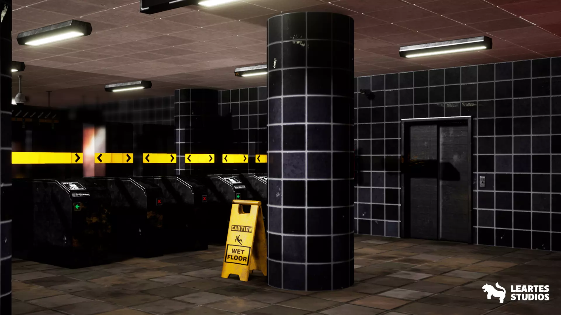 Metro Subway Public Transport Entrance Interior Gameready Low-poly 3D model_0