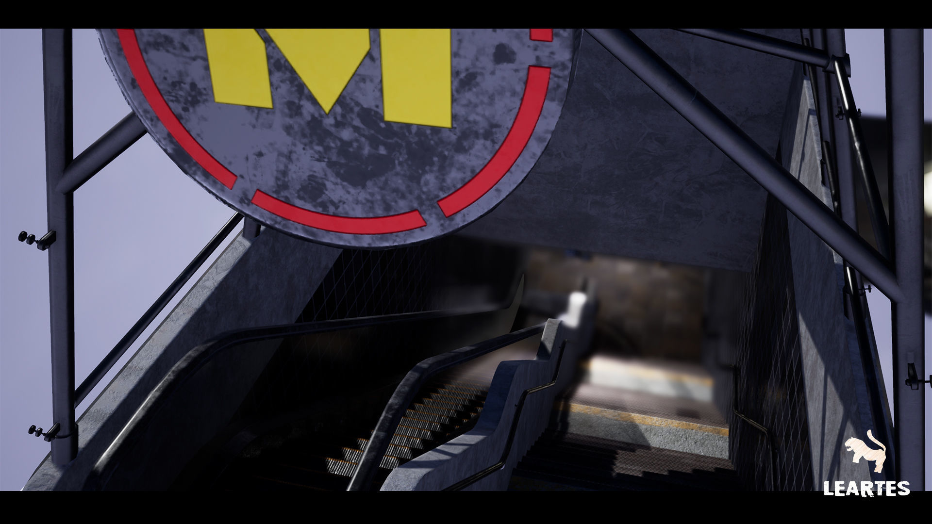 Metro Subway Public Transport Entrance Interior Gameready Low-poly 3D model_6