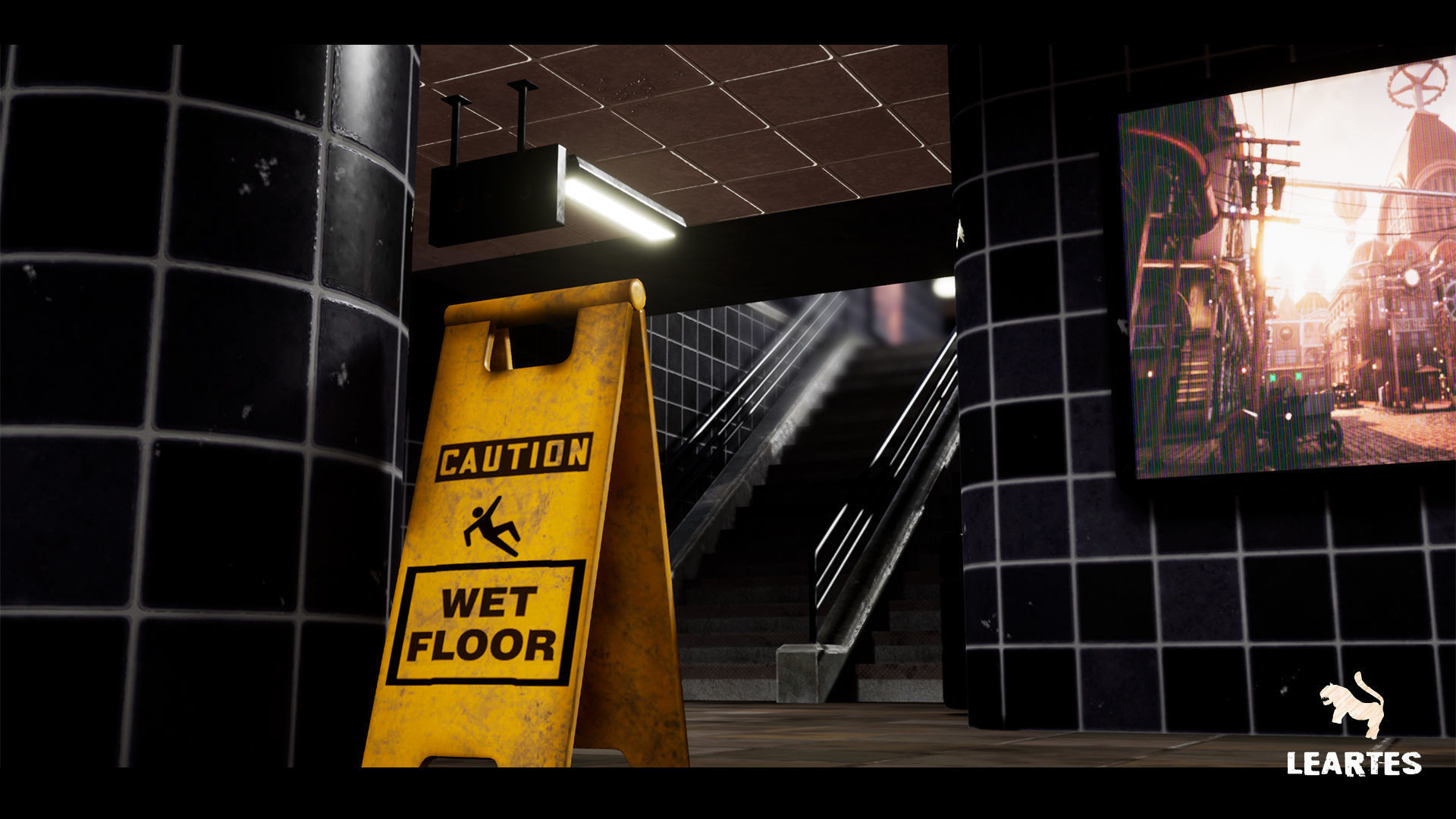 Metro Subway Public Transport Entrance Interior Gameready Low-poly 3D model_2