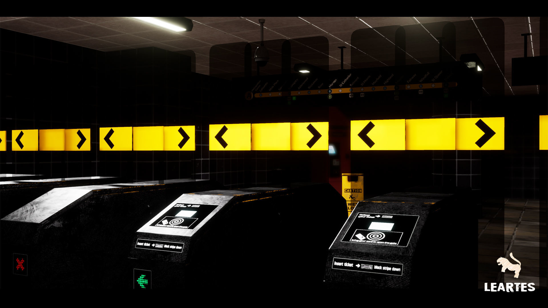 Metro Subway Public Transport Entrance Interior Gameready Low-poly 3D model_1