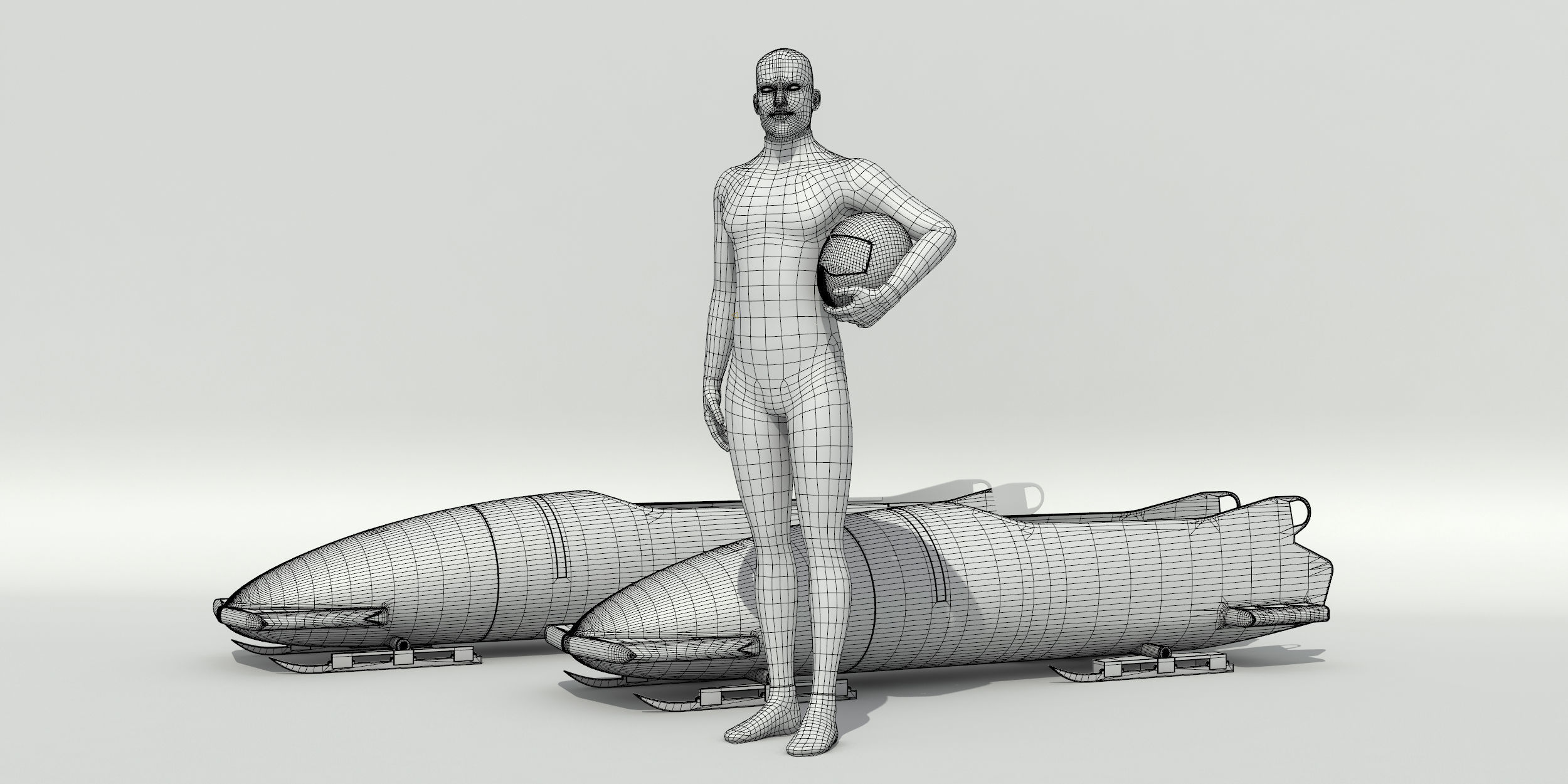 Bobsledder two olympic bobsledders 3D model_19